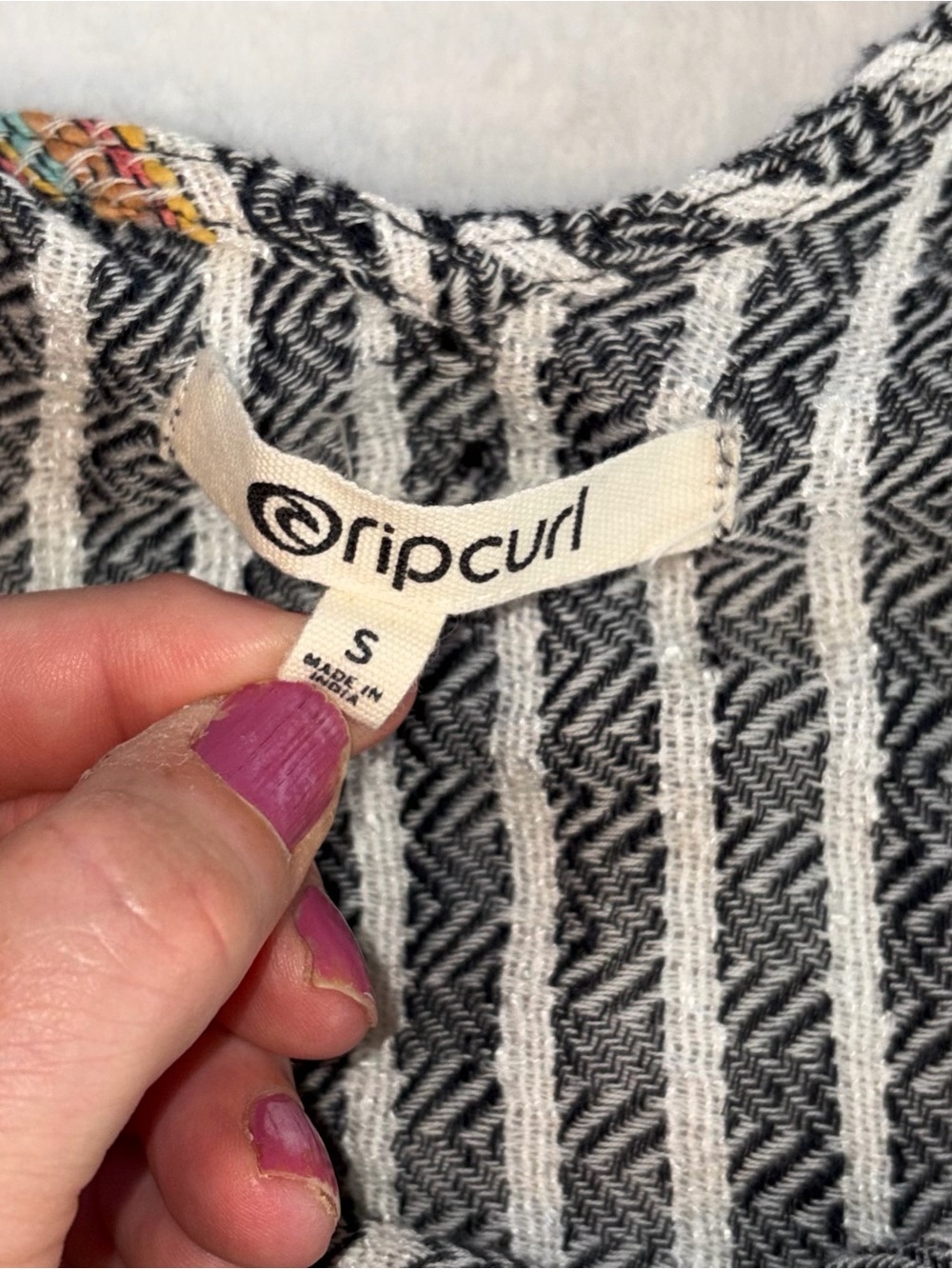 Rip Curl Golden Days Boho Beachy Striped Dress sz S - Picture 5 of 9